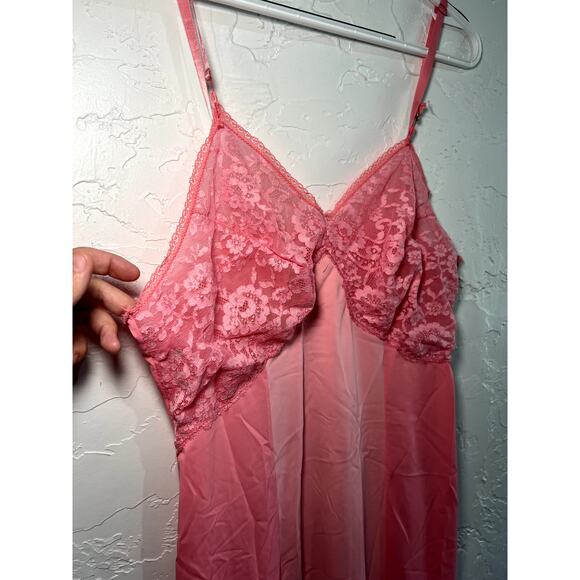 Penney's Adonna vintage pink lace nylon slip womens medium coquette fairycore - Picture 5 of 10